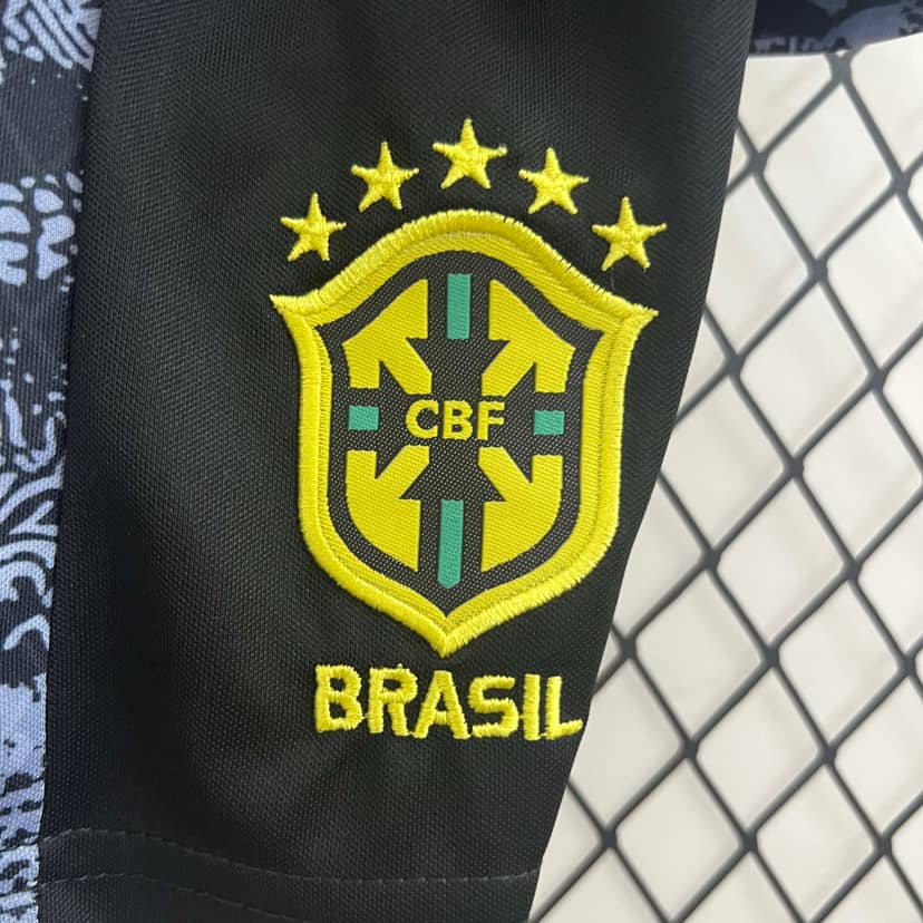 Conjunto Brasil Edição Especial Jesus 2024 Preto e Cinzento Criança--7