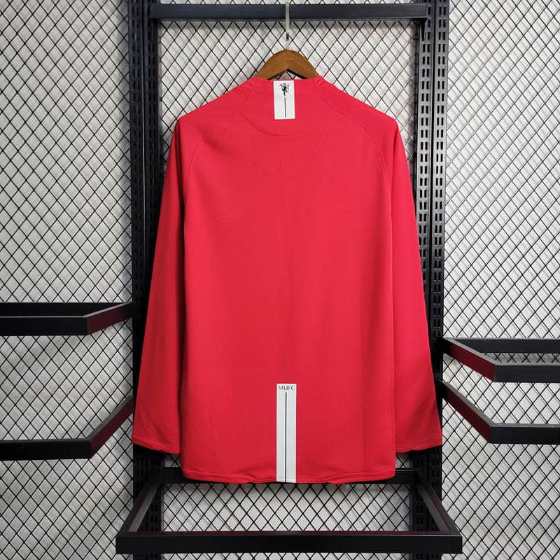 2007-2008 Retro Long Sleeve Manchester United Home Shirt--1