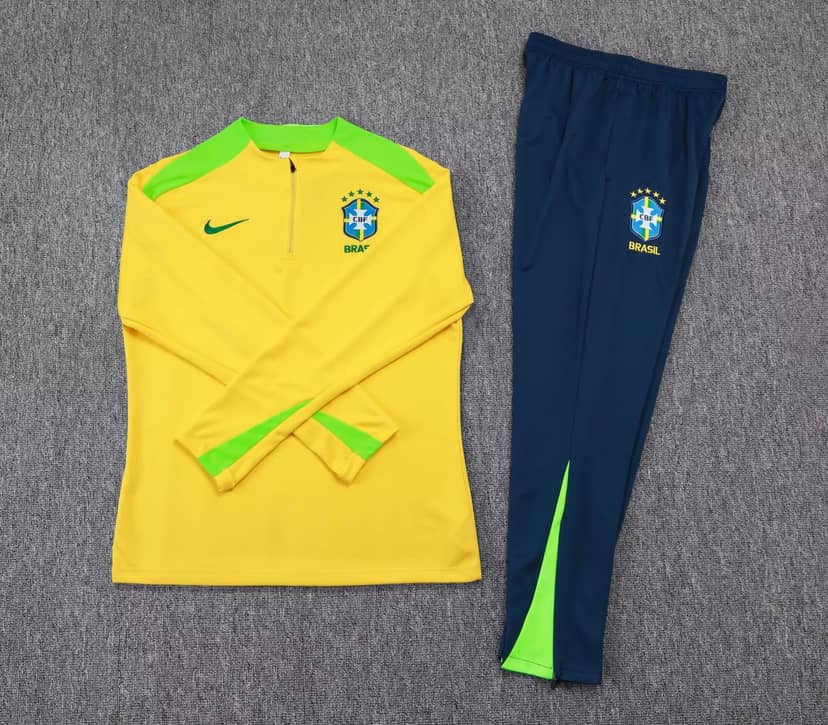 Chándal de Entrenamiento Brasil con Media Cremallera 2025 Amarillo--6