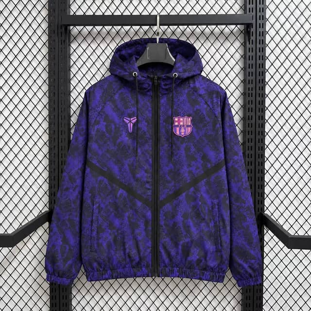 2026/2027 Barcelona Hooded Windbreaker Black-Purple Jersey