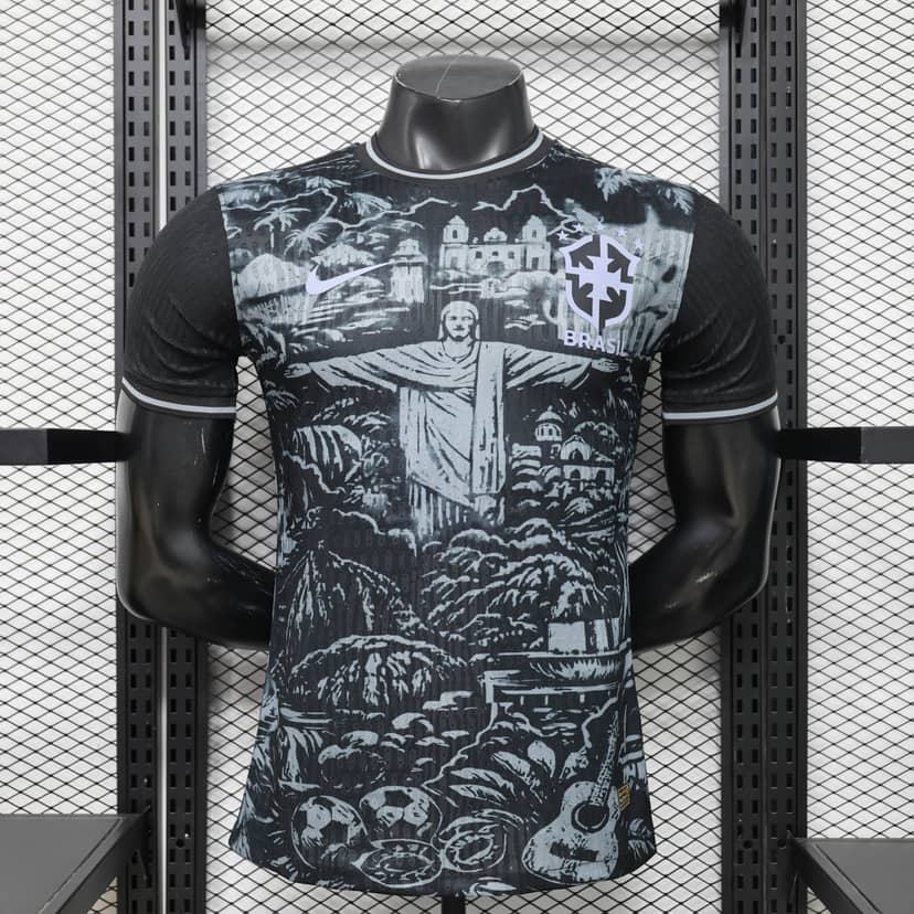 2026 Player Version Brazil Jesus Special Edition Black Shirt