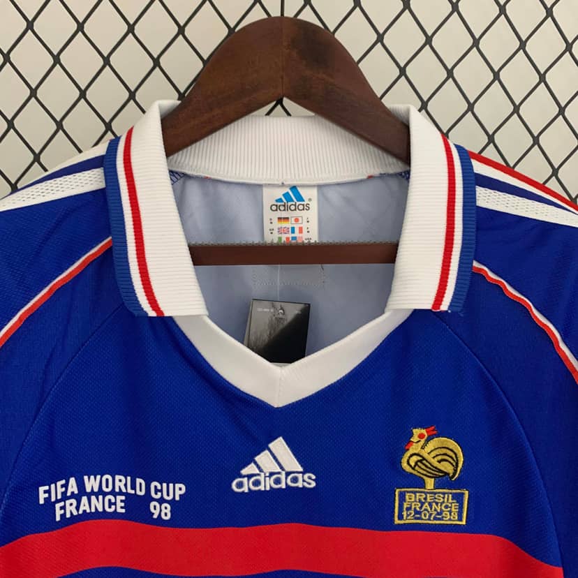 Camiseta Retro Francia Primera Equipación 1998 Manga Larga--2