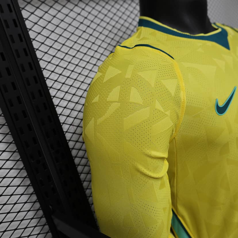 Camiseta Brasil Primera Equipación 2026 Versión Jugador Manga Larga--5