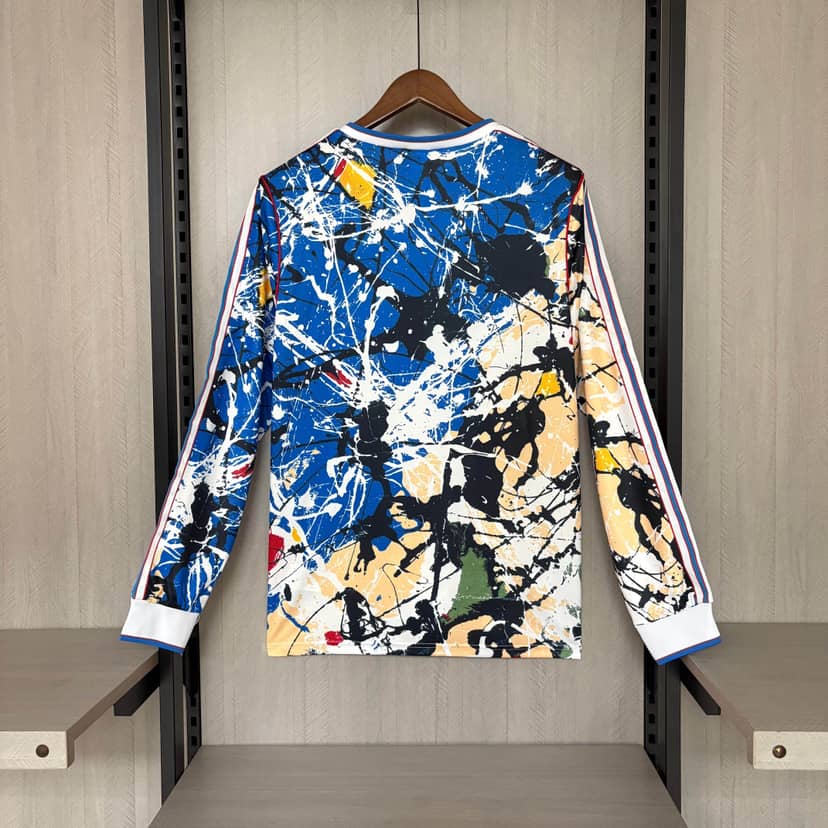 Maillot Manchester United Édition Collaboration Stone Roses 2025/26 Manches Longues Bleu--1