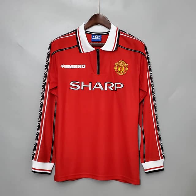 Koszulka Retro Manchesteru United domowa 1998/99 z długim rękawem