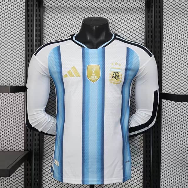 Camiseta Argentina Primera Equipación 2026 Versión Jugador Manga Larga