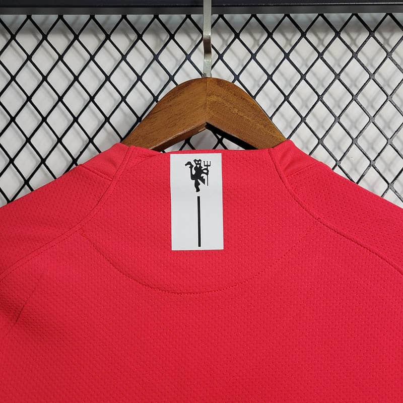 2007-2008 Retro Long Sleeve Manchester United Home Shirt--6