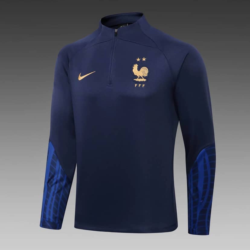 Chándal de Entrenamiento Francia con Media Cremallera 2022 Azul Real--2