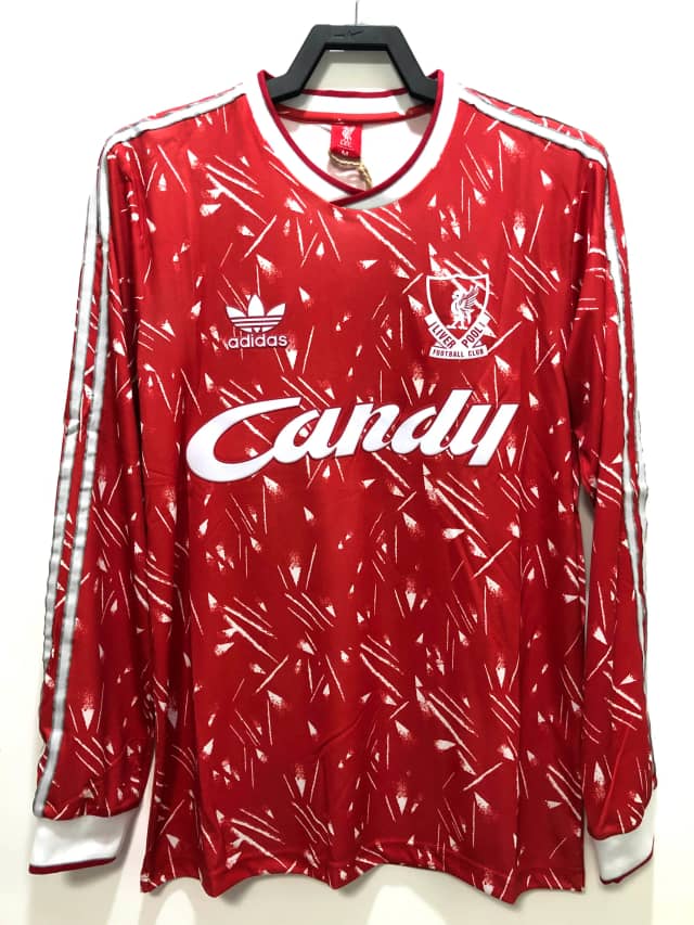 Koszulka Retro Liverpoolu domowa 1989/91 z długim rękawem