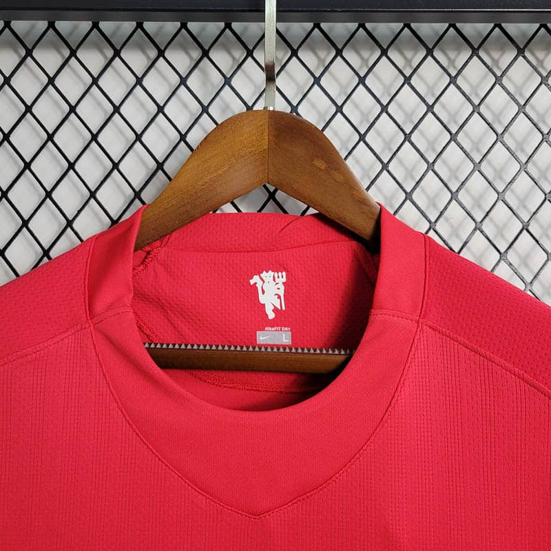 2007-2008 Retro Long Sleeve Manchester United Home Shirt--7