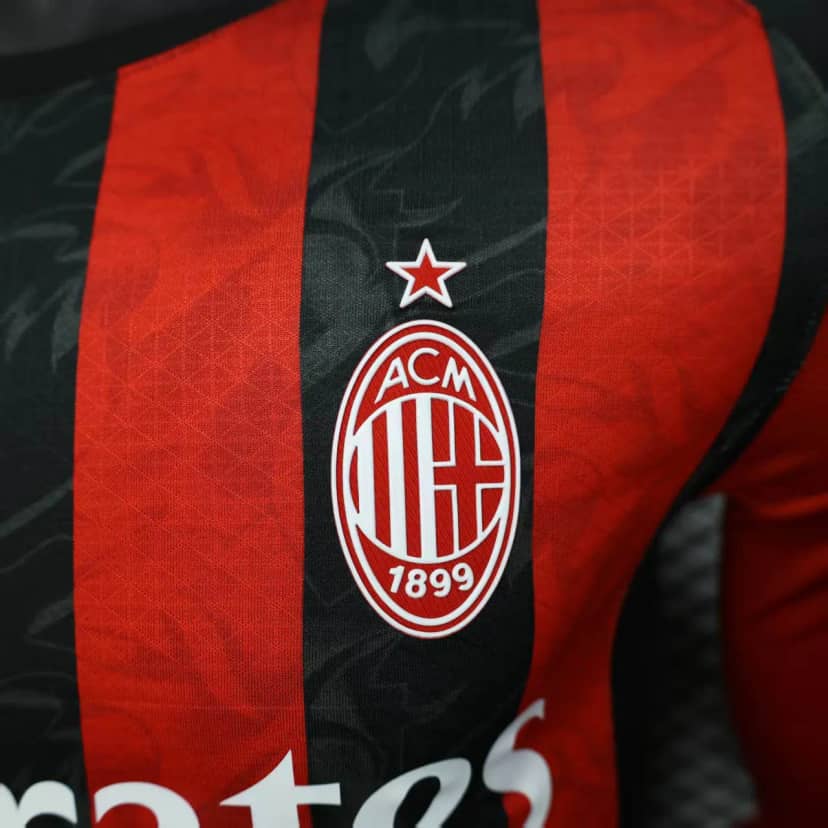 2025/2026 Player Version Long Sleeve AC Milan Home Jersey--5