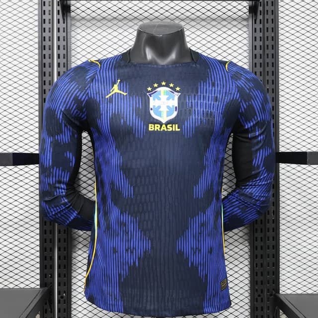 Camiseta Brasil Segunda Equipación 2026 Versión Jugador Manga Larga