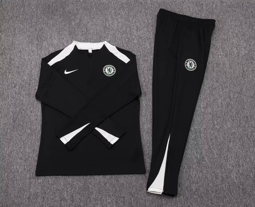 Tuta Allenamento Chelsea Mezza Zip 2025/26 Nera--6
