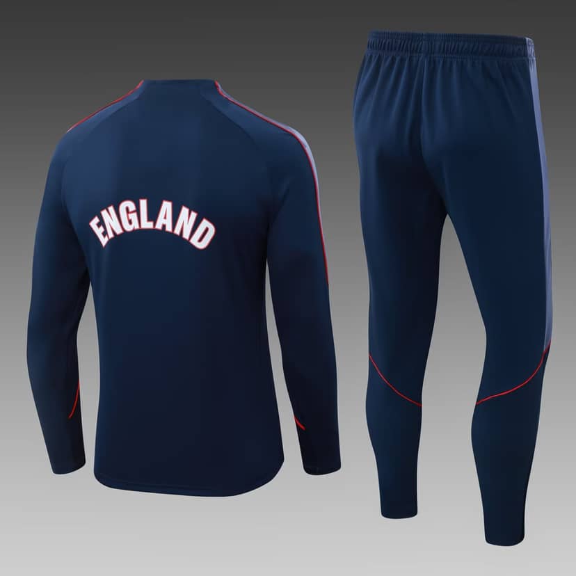 2026 England Half-Pull Training Suit Royal Blue Jersey Set--1