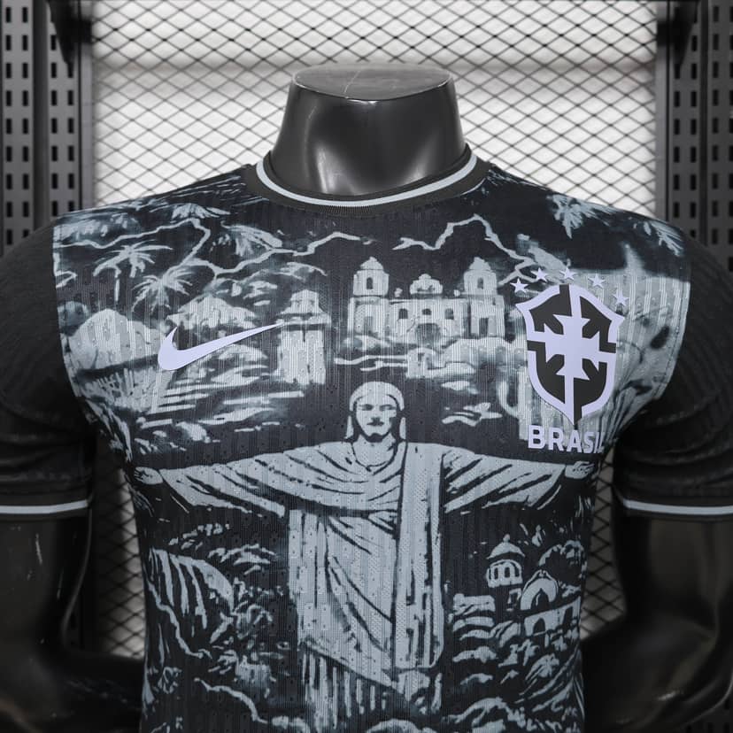 2026 Player Version Brazil Jesus Special Edition Black Shirt--2