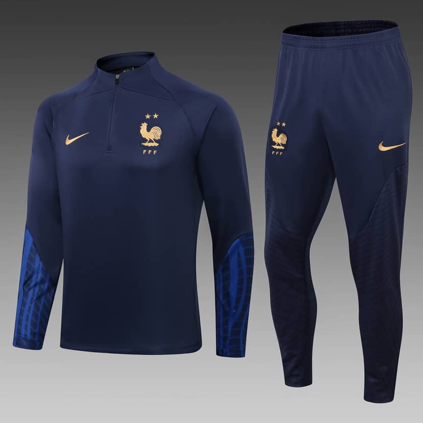 Chándal de Entrenamiento Francia con Media Cremallera 2022 Azul Real