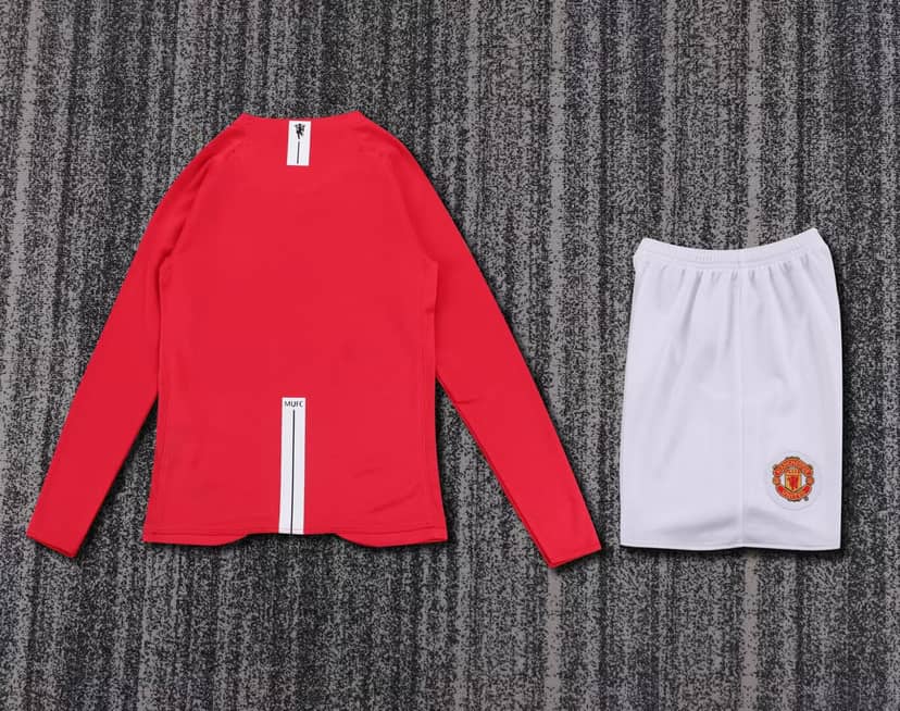 2007/2008 Retro Long Sleeve Manchester United Home Shirt Kids Size--1