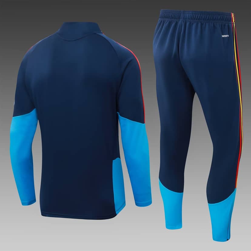 2026 Spain Half-Pull Training Suit Royal Blue Set Shirt--1