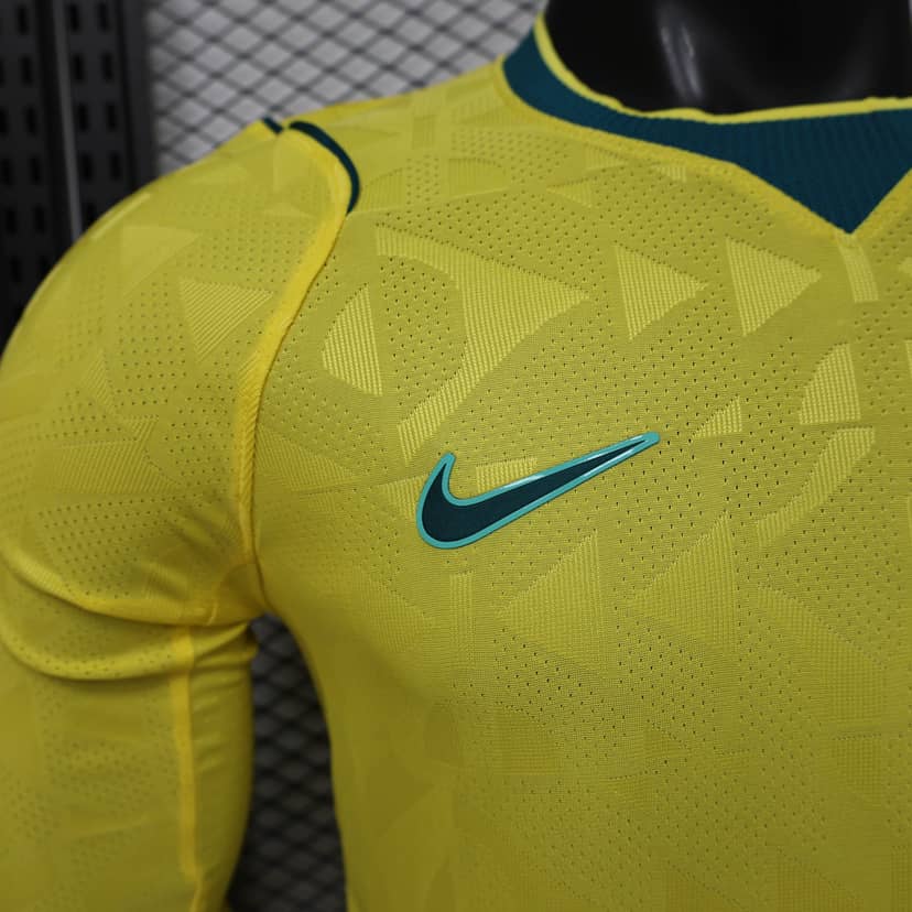 Camiseta Brasil Primera Equipación 2026 Versión Jugador Manga Larga--3