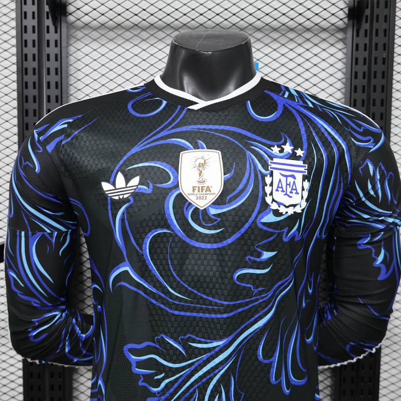 Camisola Argentina Alternativa 2026 Versão Jogador Manga Longa--2