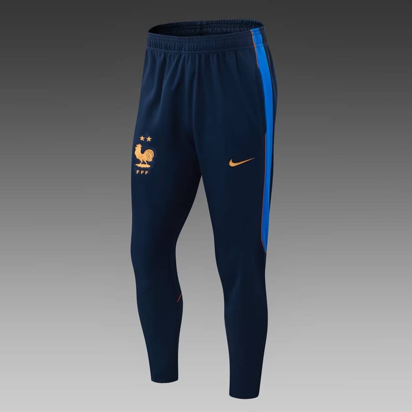 2026 France Half-Pull Training Suit Royal Blue Shirt Set--4