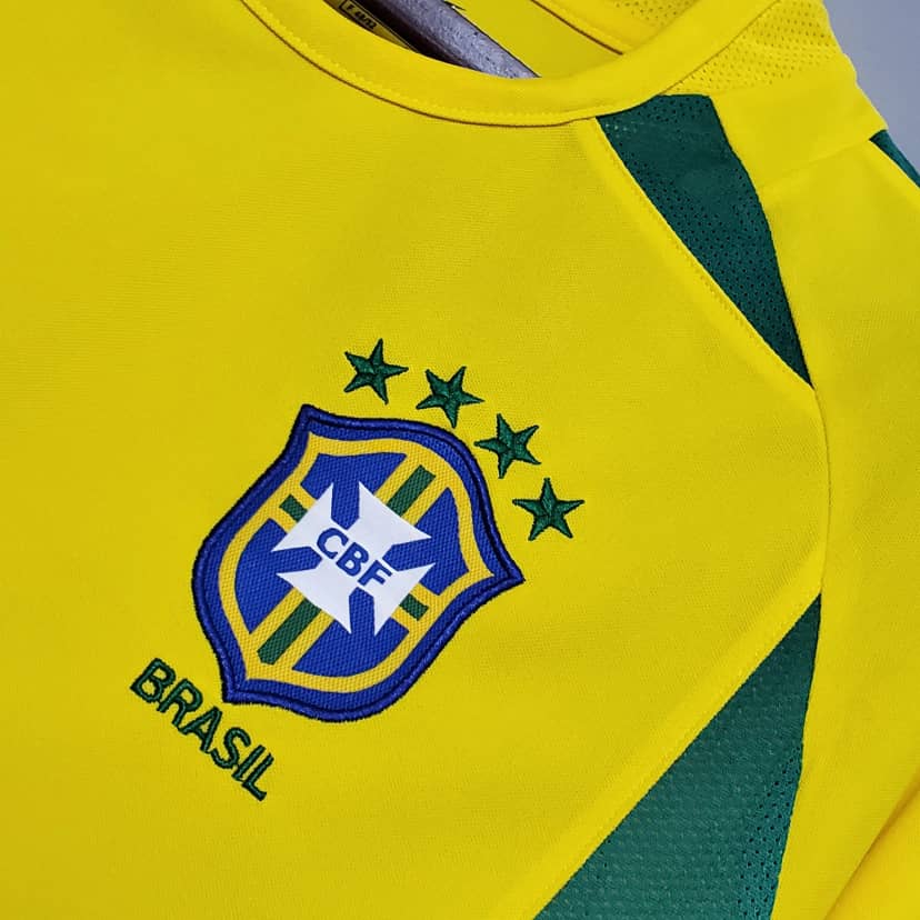 Camiseta Retro Brasil Primera Equipación 2002--4