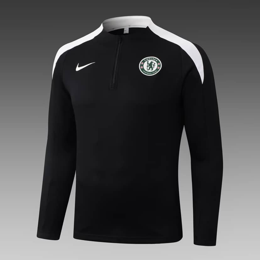 Tuta Allenamento Chelsea Mezza Zip 2025/26 Nera--2