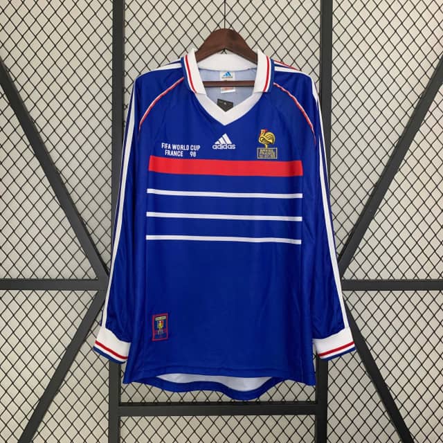 Koszulka Retro Francji domowa 1998 z długim rękawem