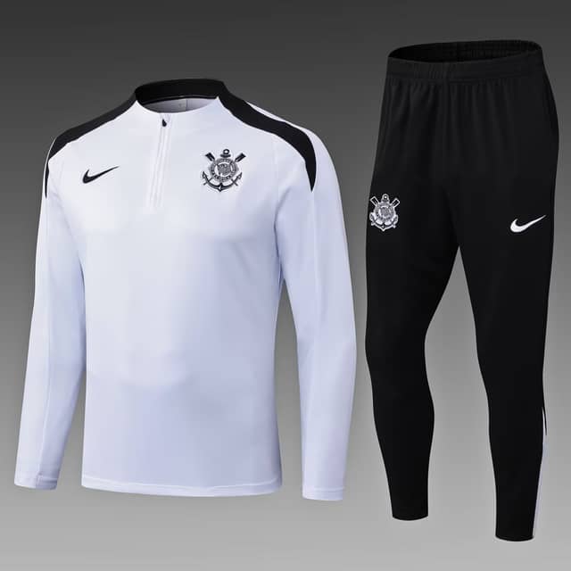 Dres treningowy Corinthians Paulista z krótkim zamkiem 2025/26 biały