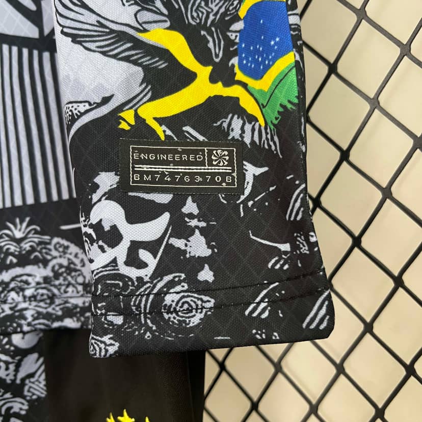 Conjunto Brasil Edição Especial Jesus 2024 Preto e Cinzento Criança--6