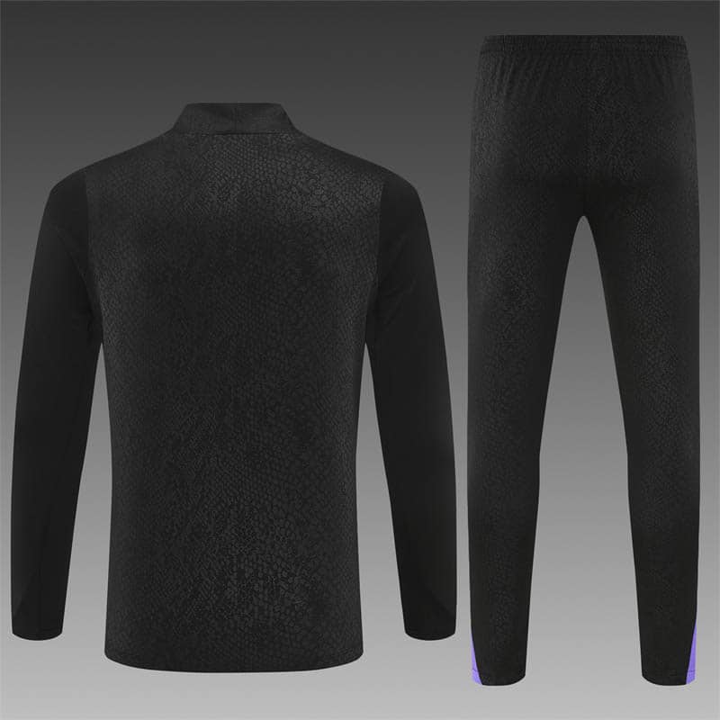 2025/2026 Barcelona Half-Pull Training Suit Collaboration Black Jersey Set--1