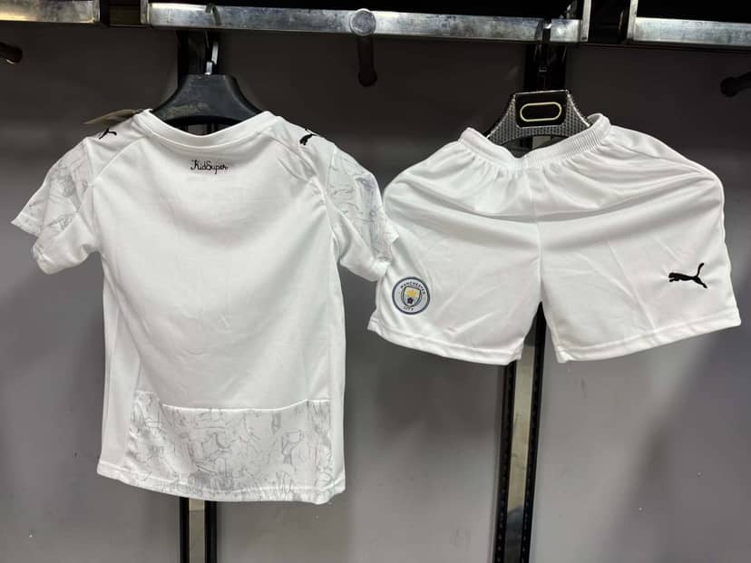 2025/2026 Manchester City KidSuper Joint Edition White Shirt Kids Size--1
