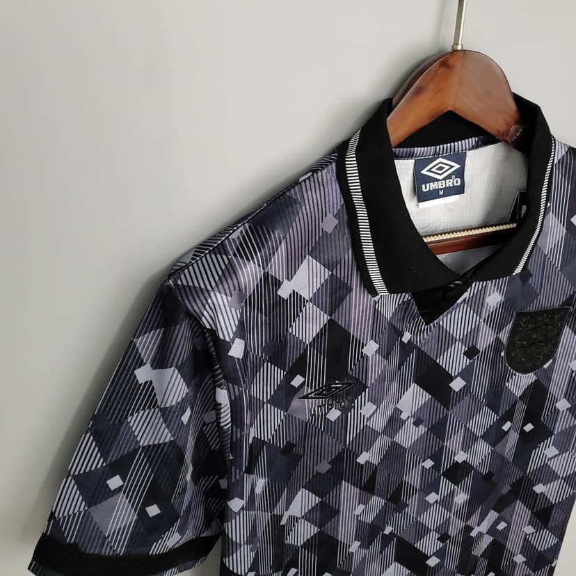 Koszulka Retro Anglii edycja specjalna Blackout 1990 czarna--5