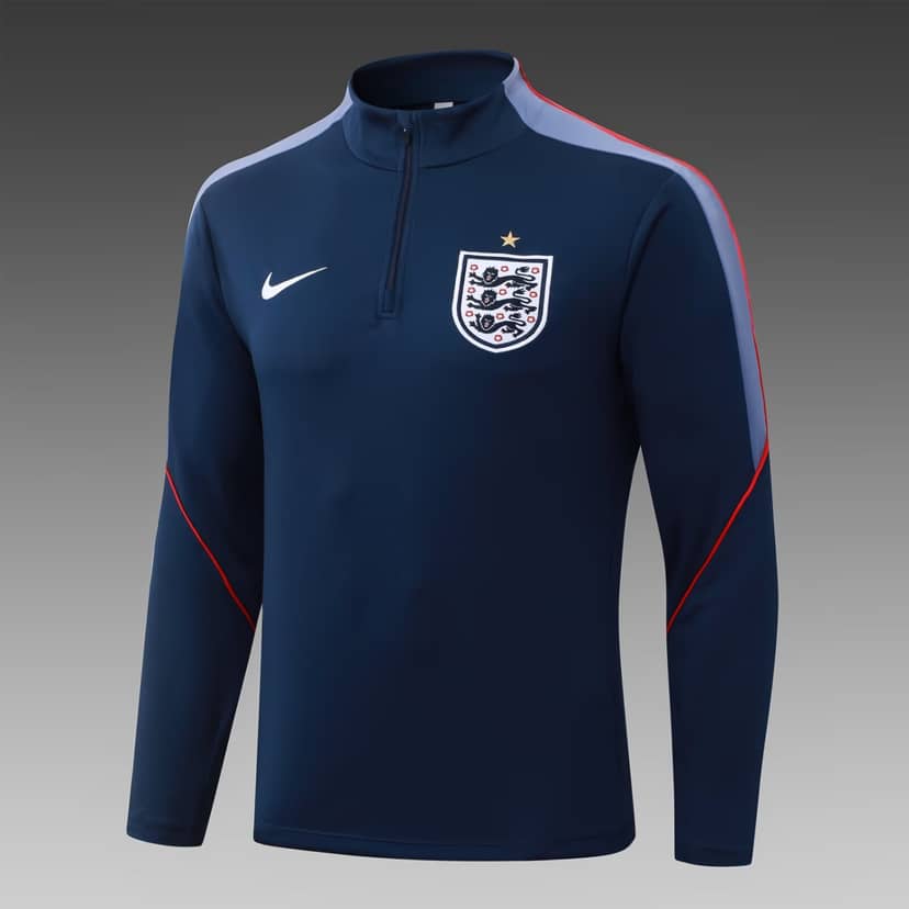 2026 England Half-Pull Training Suit Royal Blue Jersey Set--2