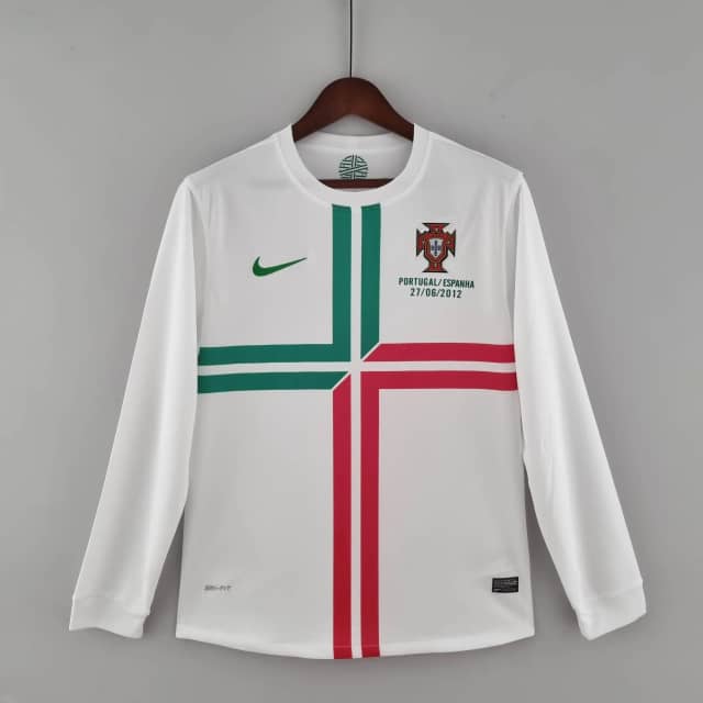 Koszulka Retro Portugalii wyjazdowa 2012 z długim rękawem