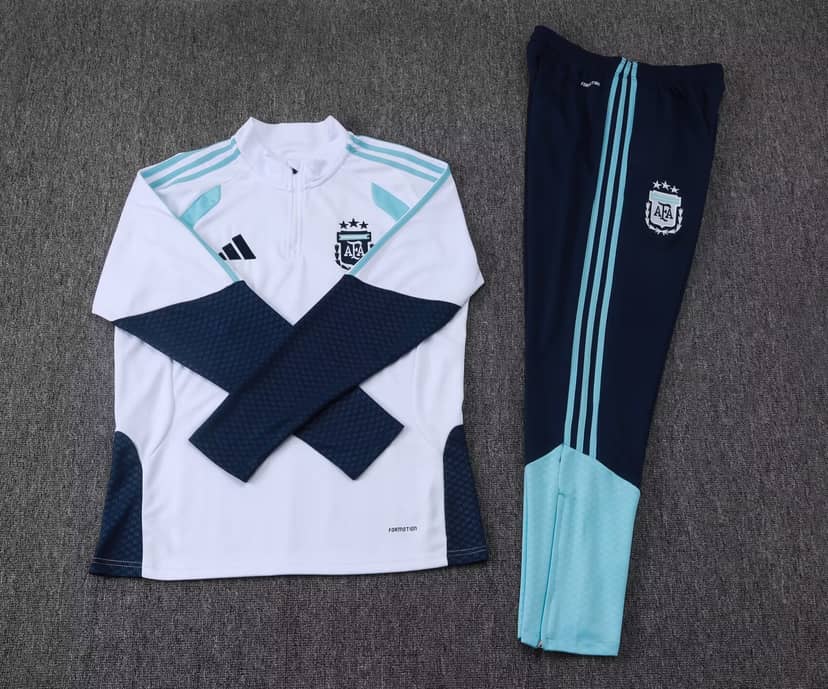 Tuta Allenamento Argentina Mezza Zip 2026 Bianca--6