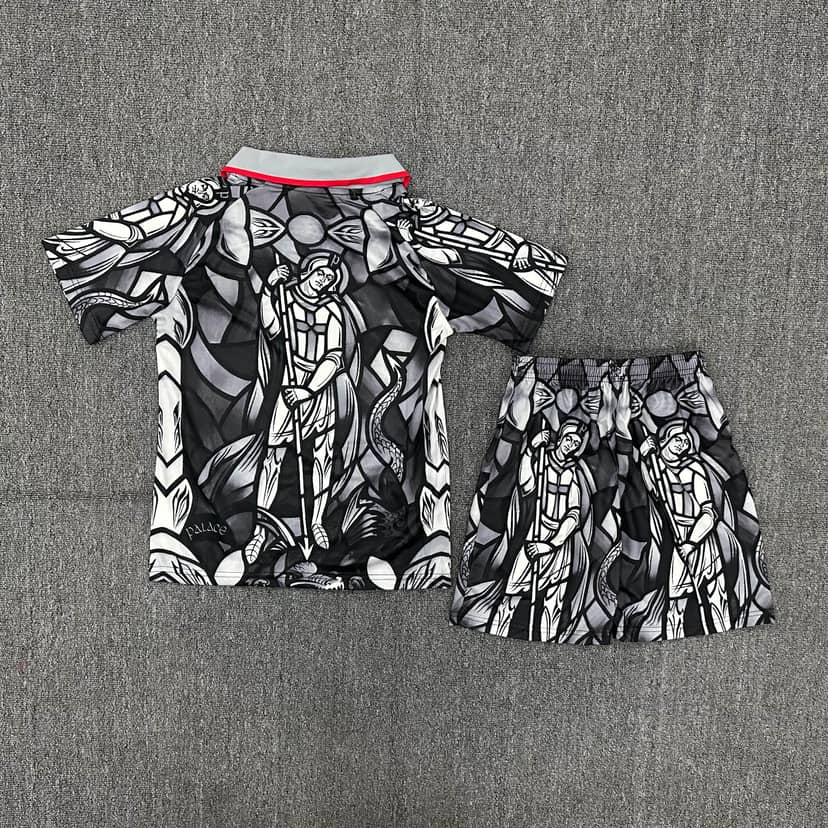 Completino Bambino Pre-Match Inghilterra Edizione Collaborazione 2026 Colletto Polo Grigio--1