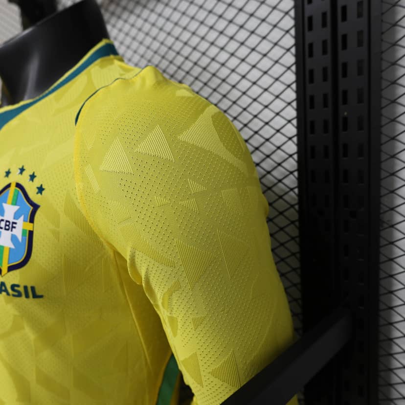 Camiseta Brasil Primera Equipación 2026 Versión Jugador Manga Larga--6