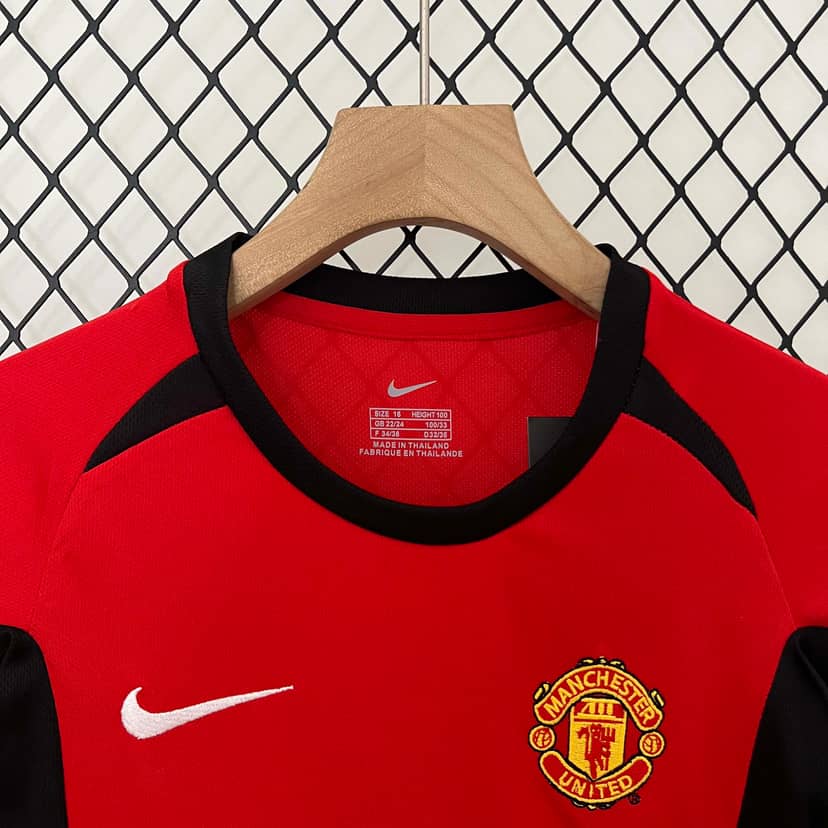 Dziecięcy zestaw Retro Manchesteru United domowy 2002/04--2