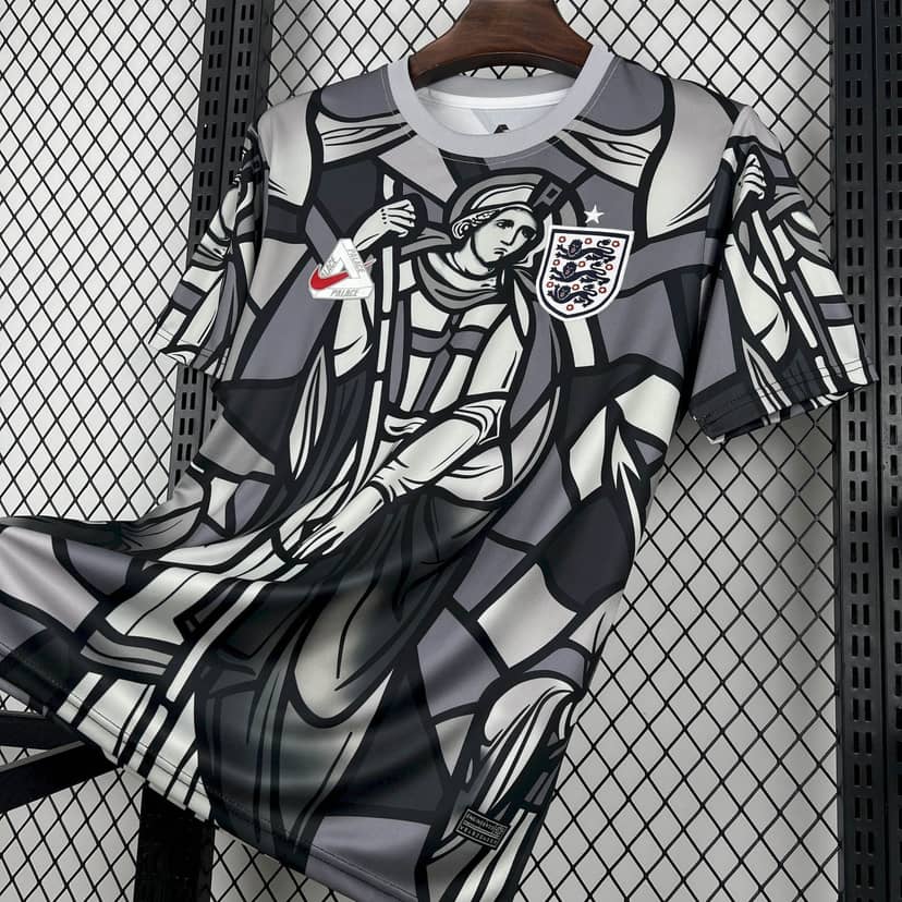 Maglia Pre-Match Inghilterra Edizione Collaborazione 2026 Girocollo Grigia--5