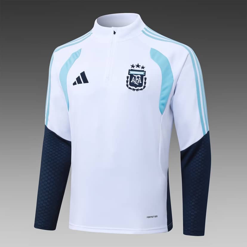 Tuta Allenamento Argentina Mezza Zip 2026 Bianca--2