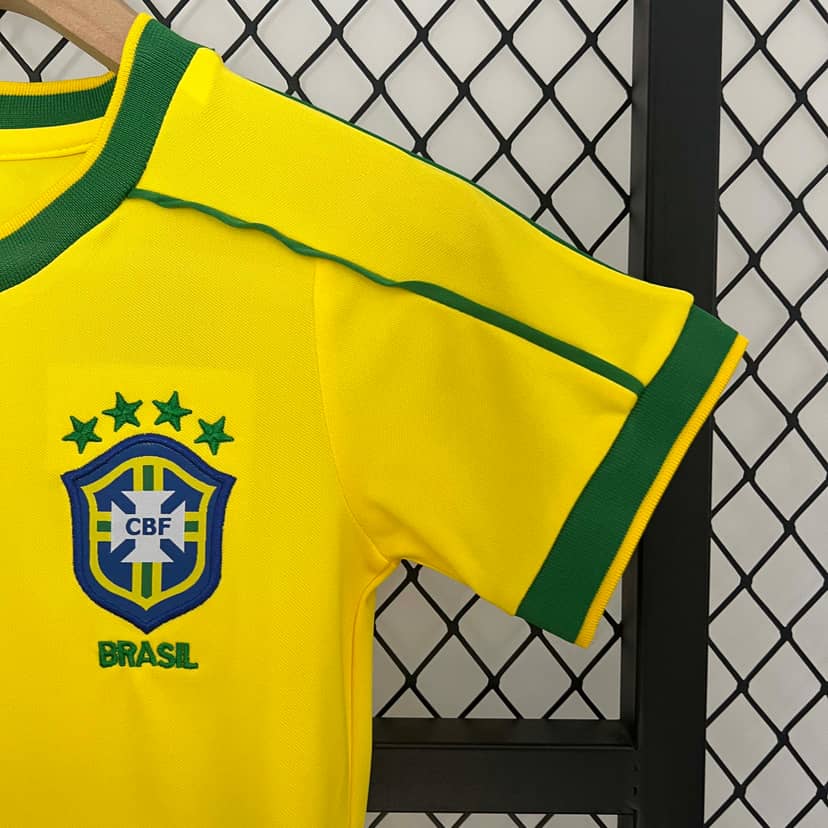 Camiseta Retro Brasil Primera Equipación 1998 Niño--6