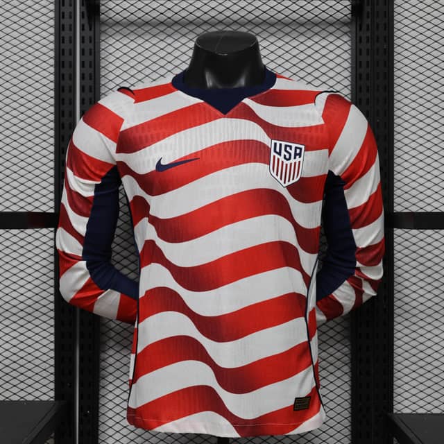 Camiseta Estados Unidos Primera Equipación 2026 Versión Jugador Manga Larga