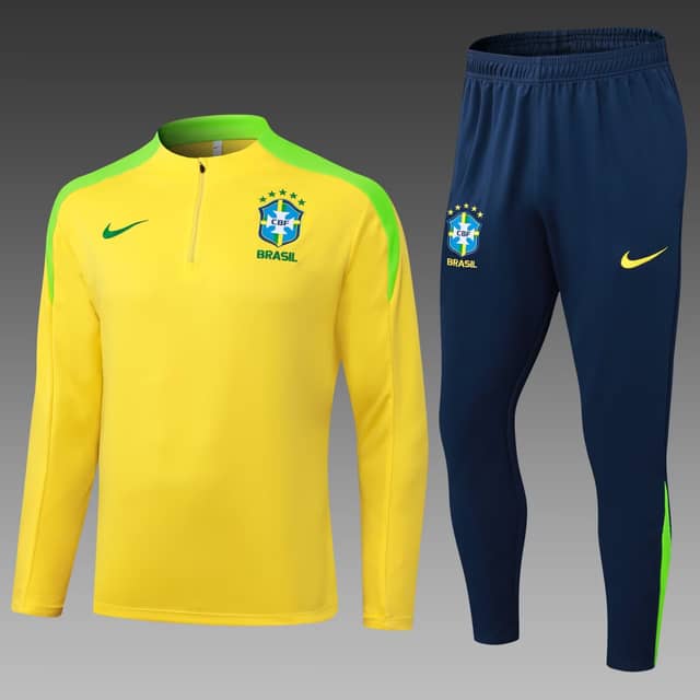 Chándal de Entrenamiento Brasil con Media Cremallera 2025 Amarillo