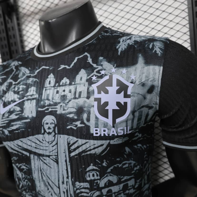 2026 Player Version Brazil Jesus Special Edition Black Shirt--4