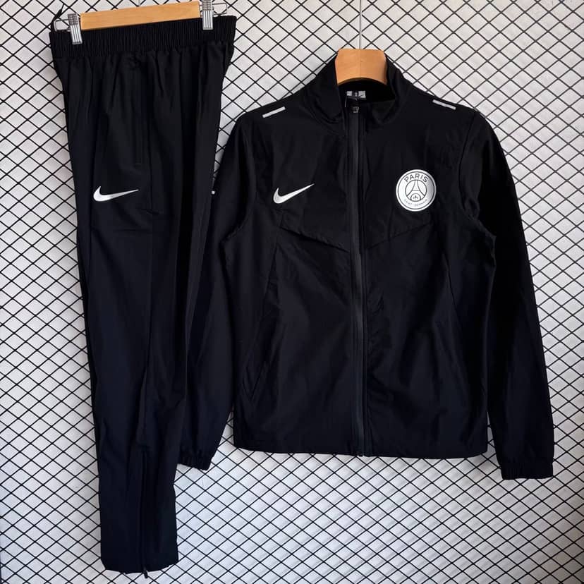 Zestaw z kurtką wiatrówką PSG 2025/26 czarny