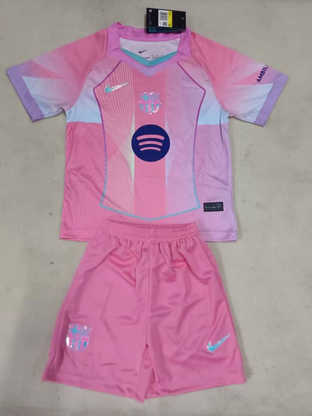2025/2026 Barcelona Concept Pink Shirt Kids Size