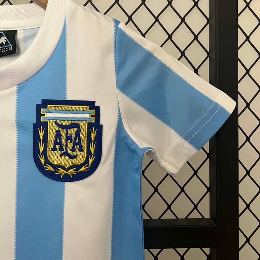 Camiseta Retro Argentina Primera Equipación 1986 Niño--6