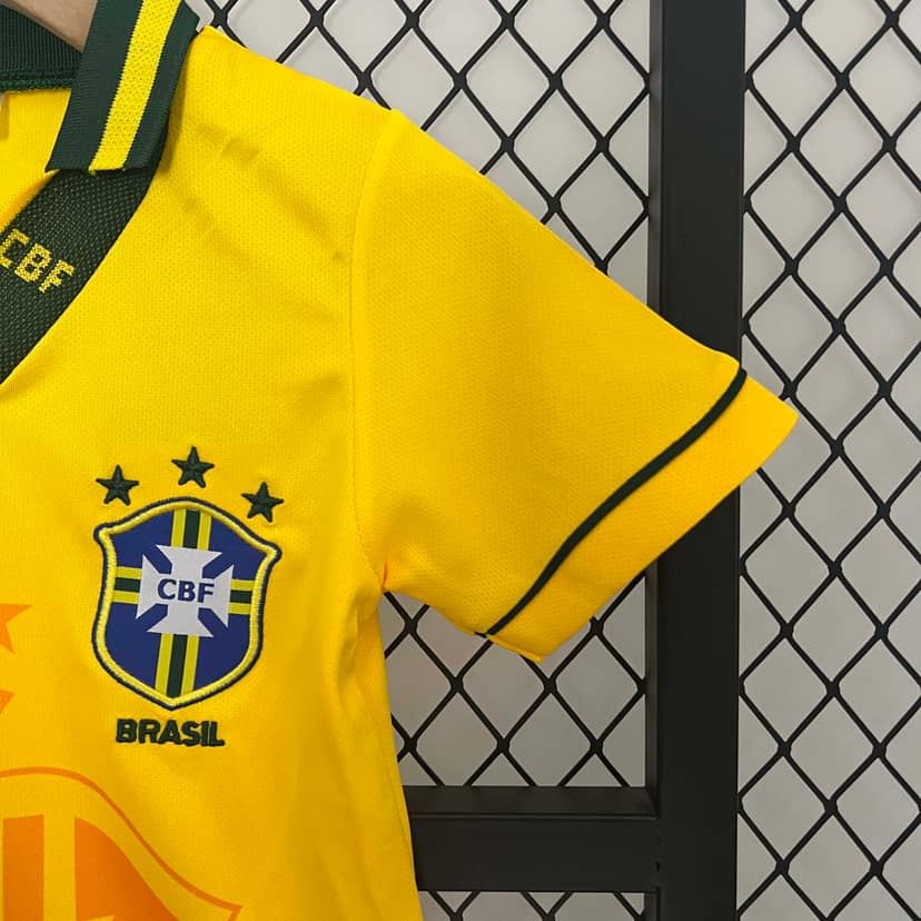 Camiseta Retro Brasil Primera Equipación 1994 Niño--6