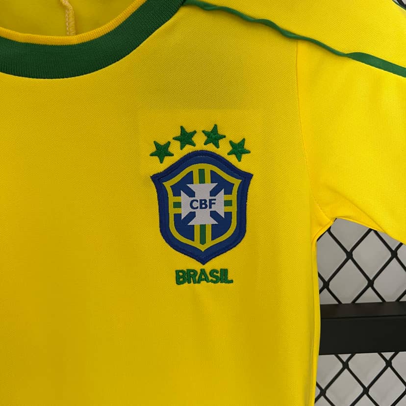 Camiseta Retro Brasil Primera Equipación 1998 Niño--5